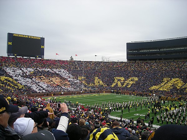 Card display honoring Carr prior to a 2011 Michigan football game against Nebraska.