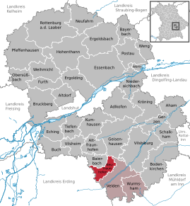 Poziția Neufraunhofen pe harta districtului Landshut