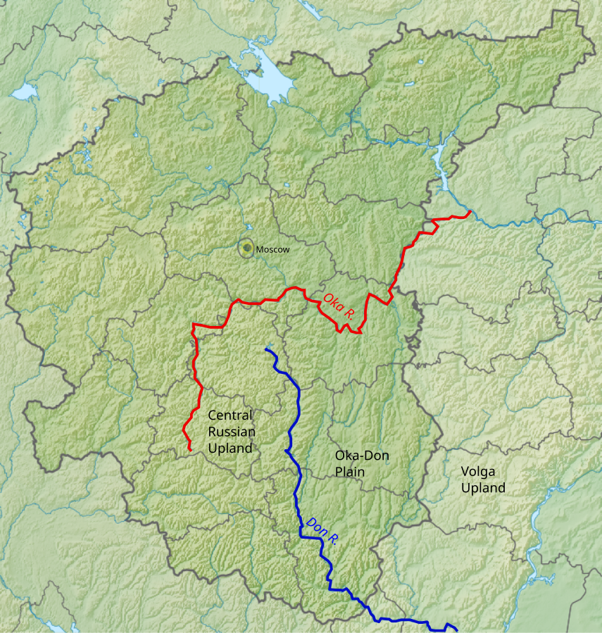 Возвышенность реки дон. Ока Дон низменность. Водораздел Оки и Дона. Река Ока и Дон. Реки ЦФО.