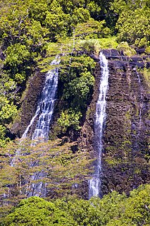 Opaekaa Falls waterfall on the Wailua River