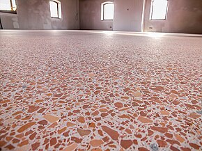 Example of an opus signinum floor made of crushed bricks or tiles Opus Signinum.JPG