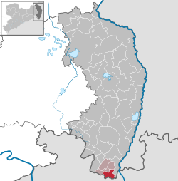 Elhelyezkedése Szászország térképén