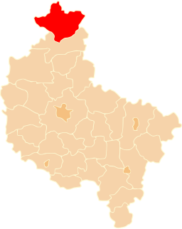 Powiat złotowski (rött) i Storpolens vojvodskap.