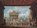 Fondale per il primo atto, quadro terzo: foro di Pompei, presso il tempio di Giove.
