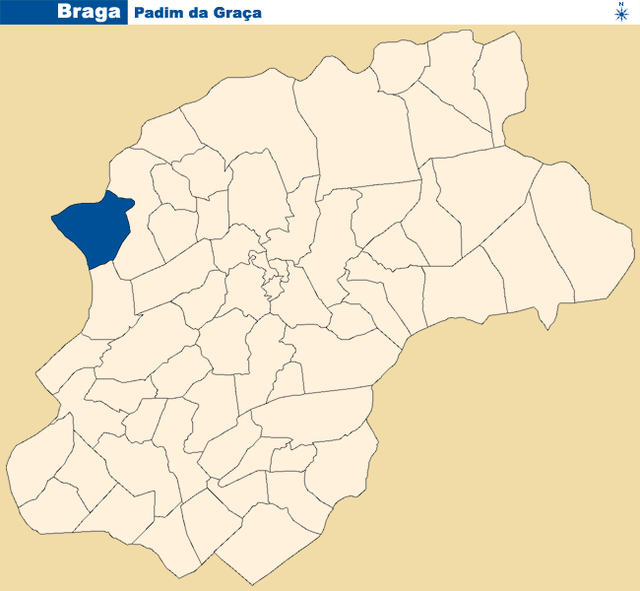 Localização no município de Braga