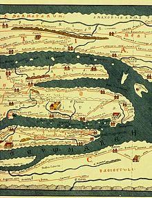 Tabula Peutingeriana of Southern Italy. Part of Tabula Peutingeriana.jpg