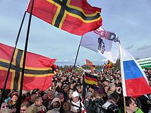 Wirmer flags at a Pegida demonstration in Dresden (April 2015) Pegida Fahnen 13.4.2015 Dresden.jpg