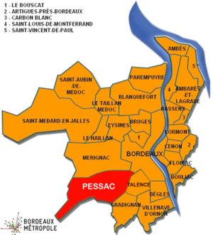 Pessac au sein de la CUB