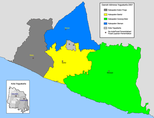 Peta Wewidangan Provinsi Daérah Istiméwa Yogyakarta
