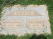 Grave-site of John Nicholas Udall (1913-2005) and Sybil Elizabeth Udall (1914-1998).