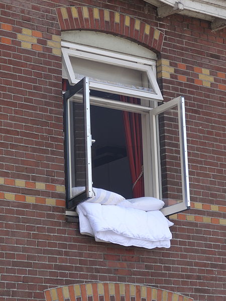 File:Pillow in a window of a house in Almelo.JPG