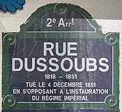 Plaque Rue Dussoubs - Paris II (FR75) - 2021-06-12 - 1.jpg