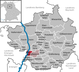 Läget för Poxdorf i Landkreis Forchheim