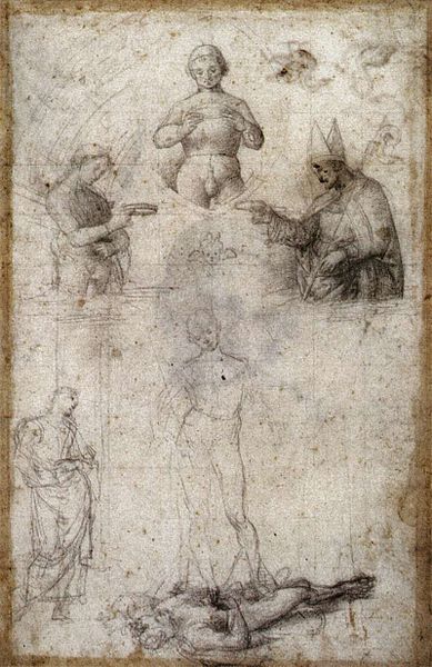 File:Raffaello, disegno preparatorio per la pala baronci, lilla, musee des beaux-arts.jpg