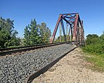 Pont-levis en treillis ferroviaire à travers Buffalo Bayou—Houston