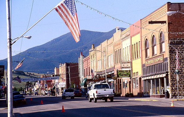 Main Street in Red Lodge, 2000, showing iron facades on buildings