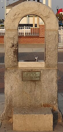 A temperance fountain erected by the Woman's Christian Temperance Union in 1929 in Sussex County, Delaware. Rehoboth WCTU Fountain (Sussex County, Delaware).jpg