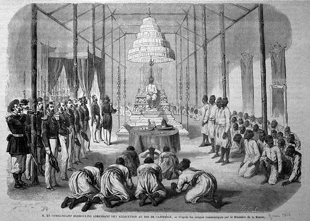 Coronation of King Norodom of Cambodia at Oudong in June 1864