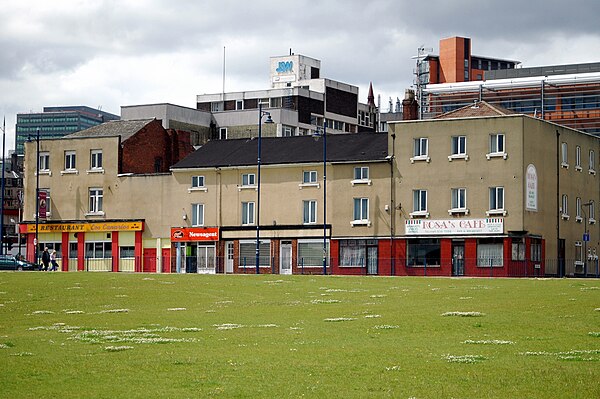 Los Canarios, on the left, was Birmingham's first Spanish restaurant. The restaurant has now been demolished, along with the rest of the building, to 