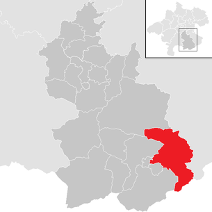 Localização do município de Rosenau am Hengstpaß no distrito de Kirchdorf (mapa clicável)