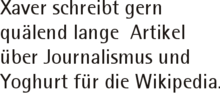 Schriftmuster der Rotis SemiSans