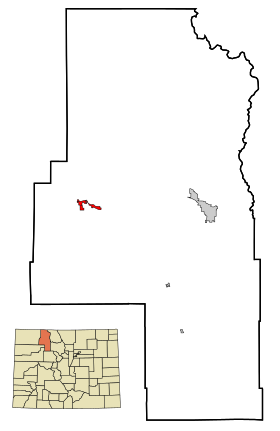 Routt County Colorado Incorporated and Unincorporated areas Hayden Highlighted.svg