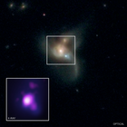 SDSS J084905.51+111447.2 composite image with Chandra Observatory Hubble space telescope and The Large Binocular Telescope.