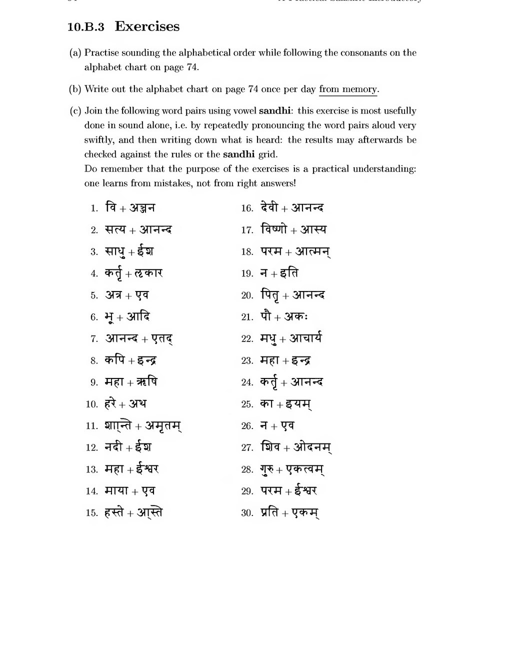 Sandhi Sanskrit Chart