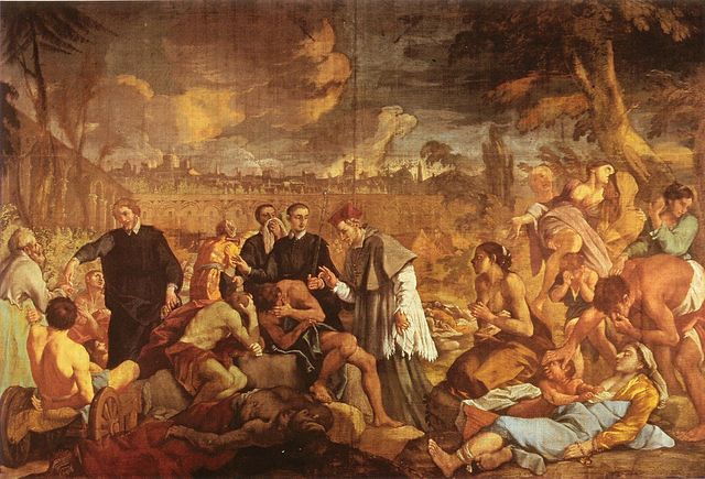 Luigi Pellegrini Scaramuccia, Federico Borromeo visits the leper house during the Plague of 1630, Milan, Biblioteca Ambrosiana