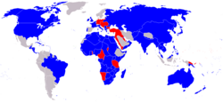 Az Antanthatalmak területei (kékkel)