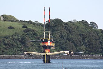 Alt=SeaGen tidal power plant, Strangford, County Down, Northern Ireland