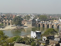 city space and river with a bridge