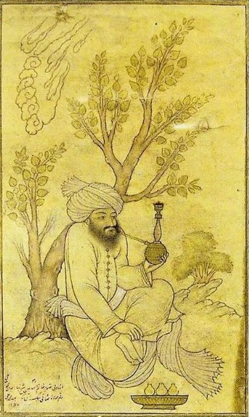 An 18th century copy of a miniature depicting Sheikh Baha'uddin al-Amili