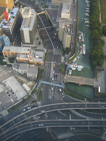 File:Shin-ohashi dori as seen from Shiodome City Center.JPG