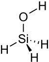 Stereo structural formula of silanol with explicit hydrogens