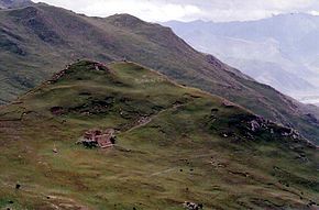 A sky burial site in Yerpa Valley, Tibet Sky burial site, Yerpa Valley.JPG