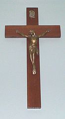 A handheld crucifix