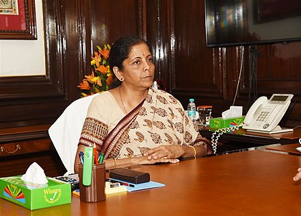 Sitharaman taking charge as Union Minister of Finance and Corporate Affairs in New Delhi, 31 May 2019