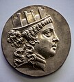 Smyrna - 180-140 BC - silver tetradrachm - head of Tyche - oak wreath - München SMS 01