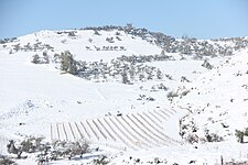 Although desertification is a main environmental issue, mountains still see snow during winters.