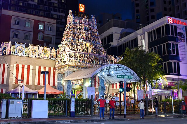 Sri Veeramakaliamman Temple Evening Illumination.