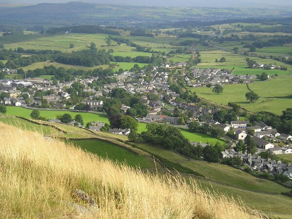 Staveley village viewed from Reston Scar