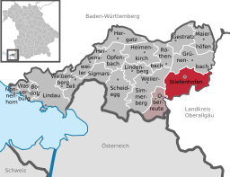 Läget för Stiefenhofen i Landkreis Lindau