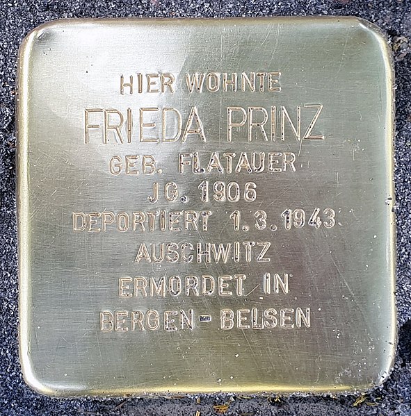 File:Stolperstein Barbarossastr 56 (Schön) Frieda Prinz.jpg