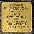 * Nomination Stumbling block dedicated to Ella Durlacher --F. Riedelio 09:41, 4 July 2023 (UTC) * Promotion  Support Good quality. --Palauenc05 10:00, 4 July 2023 (UTC)