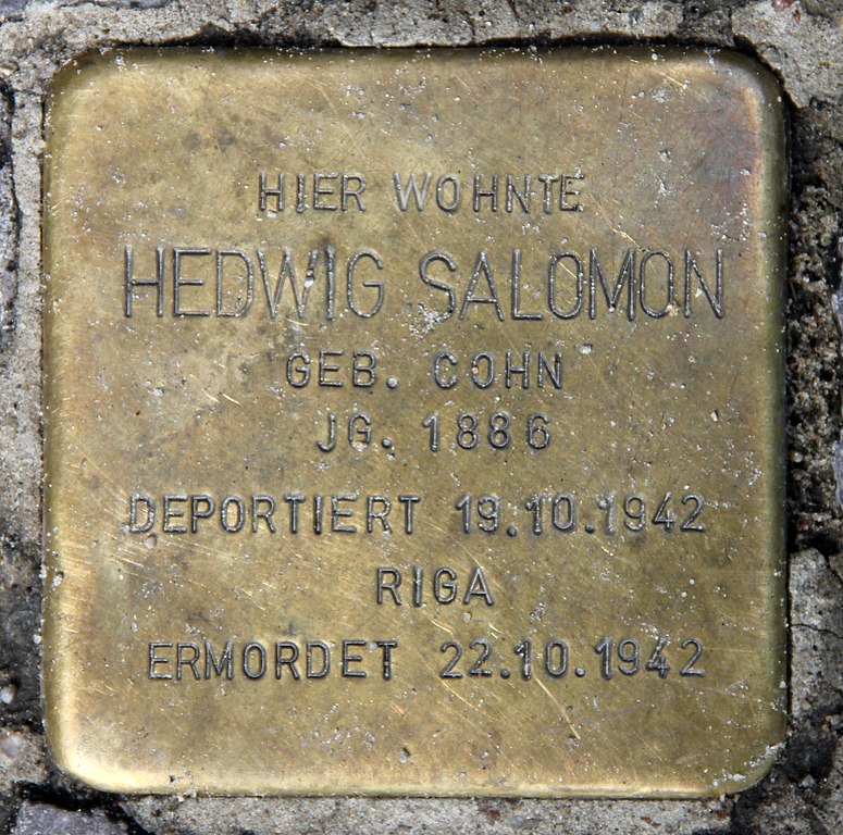 File:Stolperstein Mommsenstr Hedwig Salomon.jpg - Wikimedia Commons