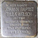Stolpersteine Köln, Johann Baptist 'Tilla' Welsch (Schnurgasse 64).jpg