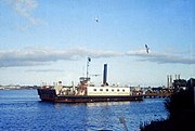 Stoompont (Rijkspont 6) bij Velsen-Zuid, nog voor de verplaatsing richting IJmuiden; begin jaren ’60.