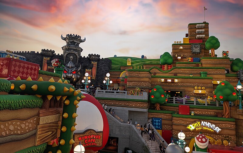 File:Super Nintendo World Theme Park at USJ Osaka Evening Sky.jpg