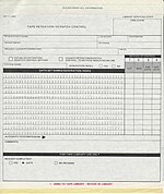 Tape Retention / Scratch Control form, in triplicate Tape Retention Scratch Control triplicate form.jpg